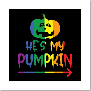 Halloween Partnershirt He`s my Pumpkin Posters and Art